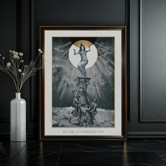Print of Eclipse of a Burning Sun on a elegant indoor space
